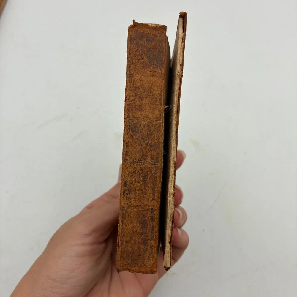 1818 Cowper's Poems Vol I Antique Leather Bound Book William Cowper NY Bartow